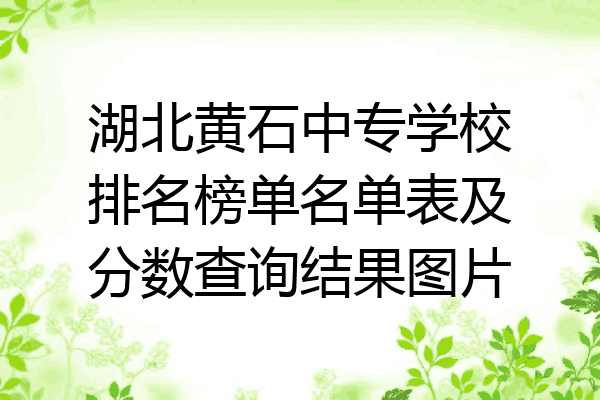 湖北黄石中专学校排名榜单名单表及分数查询结果图片