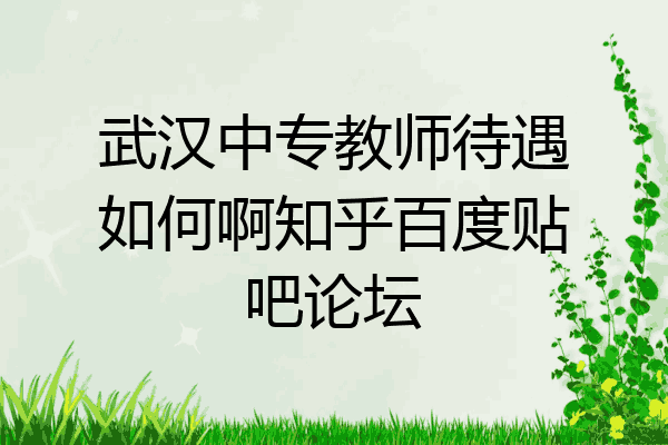 武汉中专教师待遇如何啊知乎百度贴吧论坛