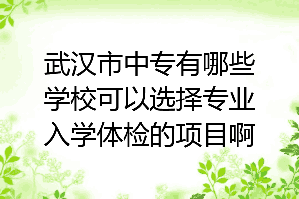 武汉市中专有哪些学校可以选择专业入学体检的项目啊