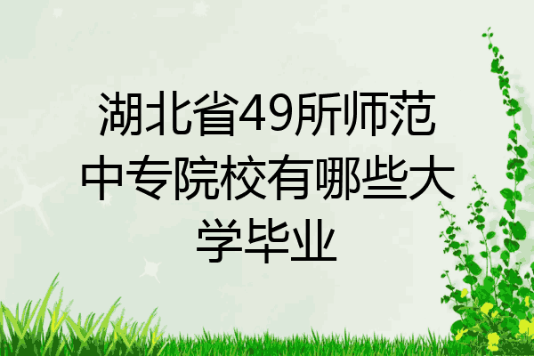 湖北省49所师范中专院校有哪些大学毕业