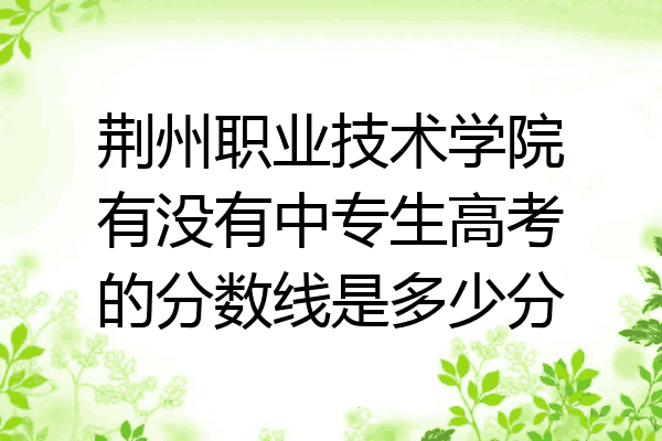 荆州职业技术学院有没有中专生高考的分数线是多少分