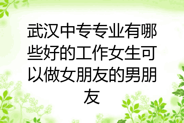 武汉中专专业有哪些好的工作女生可以做女朋友的男朋友