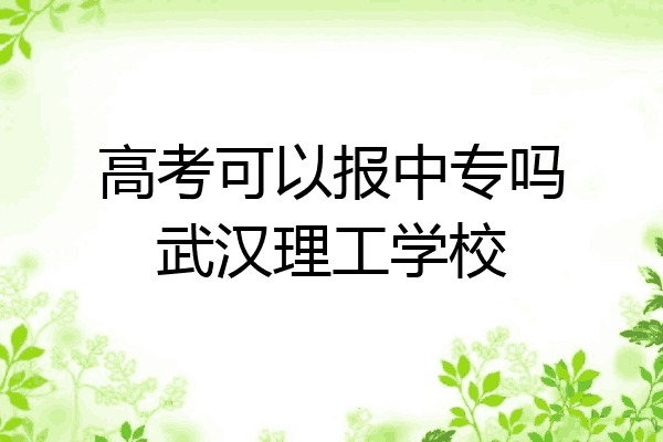 高考可以报中专吗武汉理工学校