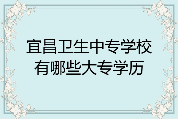 宜昌卫生中专学校有哪些大专学历
