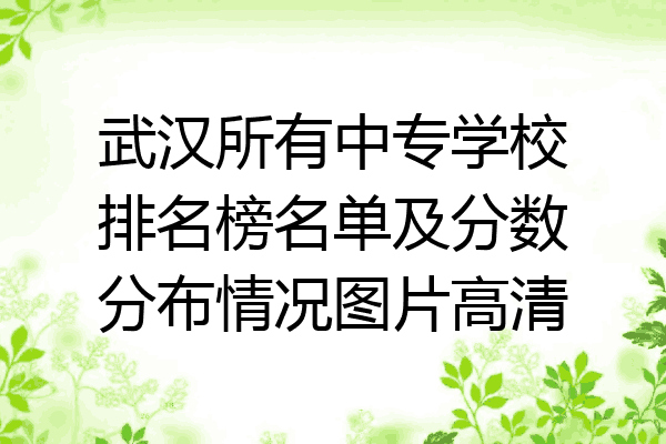 武汉所有中专学校排名榜名单及分数分布情况图片高清