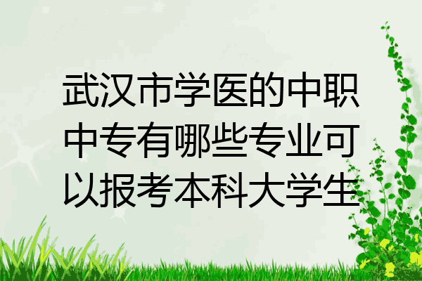 武汉市学医的中职中专有哪些专业可以报考本科大学生