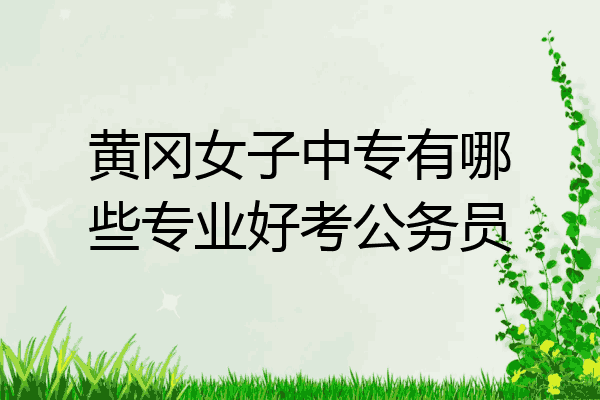 黄冈女子中专有哪些专业好考公务员