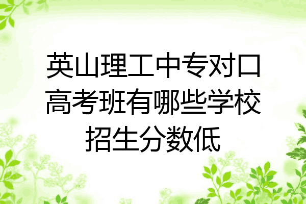 英山理工中专对口高考班有哪些学校招生分数低