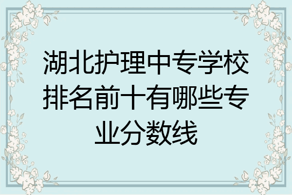 湖北护理中专学校排名前十有哪些专业分数线