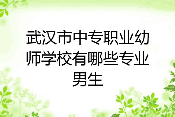武汉市中专职业幼师学校有哪些专业男生