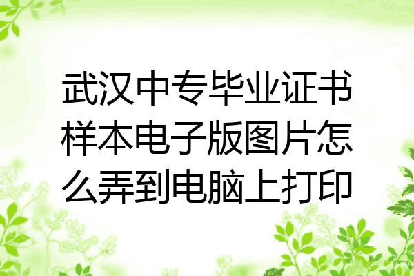 武汉中专毕业证书样本电子版图片怎么弄到电脑上打印