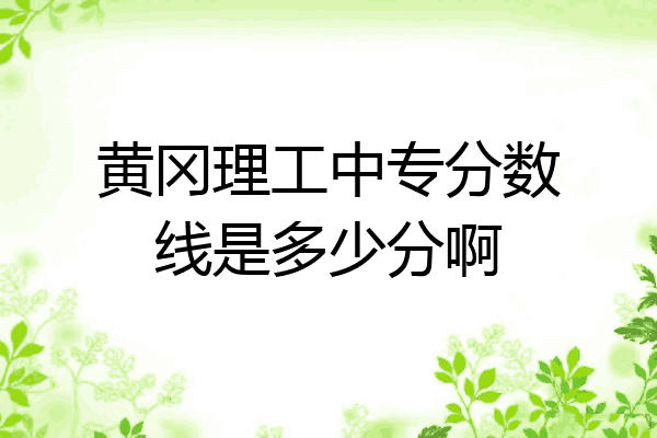 黄冈理工中专分数线是多少分啊