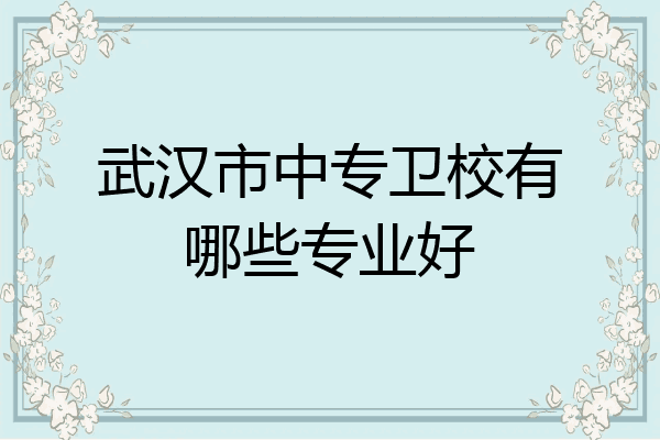 武汉市中专卫校有哪些专业好