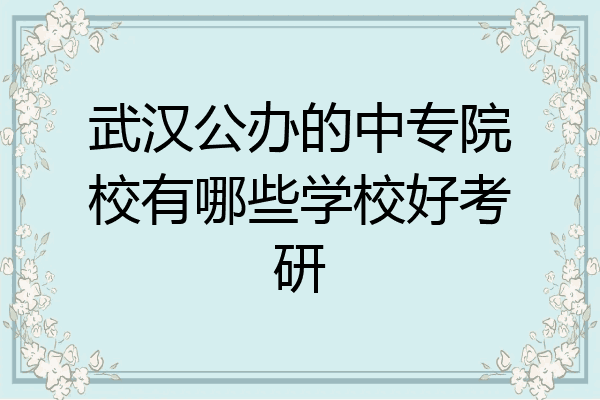 武汉公办的中专院校有哪些学校好考研
