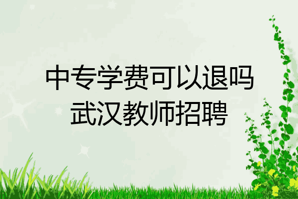 中专学费可以退吗武汉教师招聘