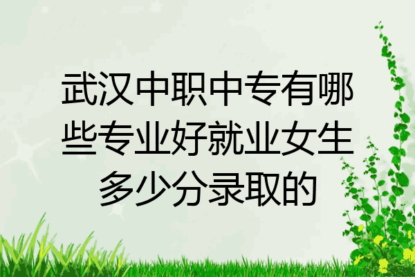 武汉中职中专有哪些专业好就业女生多少分录取的