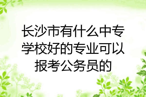 长沙市有什么中专学校好的专业可以报考公务员的