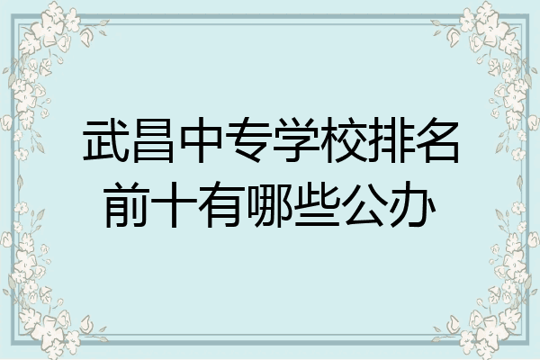 武昌中专学校排名前十有哪些公办