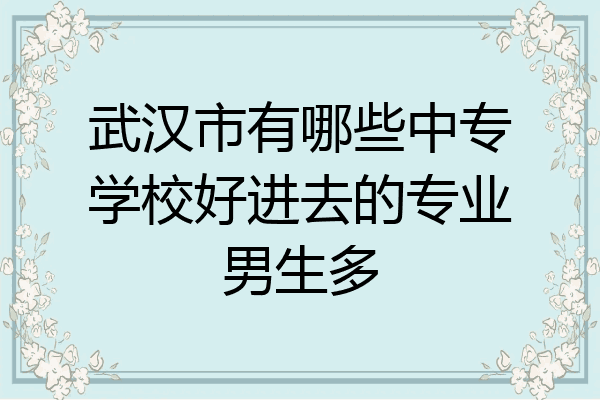 武汉市有哪些中专学校好进去的专业男生多