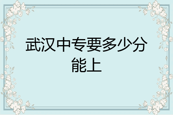 武汉中专要多少分能上