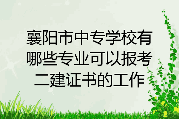 襄阳市中专学校有哪些专业可以报考二建证书的工作