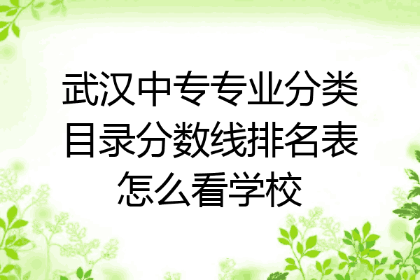 武汉中专专业分类目录分数线排名表怎么看学校