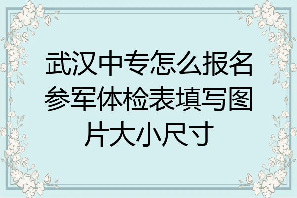 武汉中专怎么报名参军体检表填写图片大小尺寸