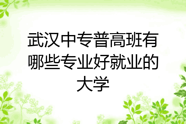 武汉中专普高班有哪些专业好就业的大学