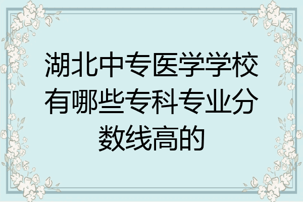 湖北中专医学学校有哪些专科专业分数线高的