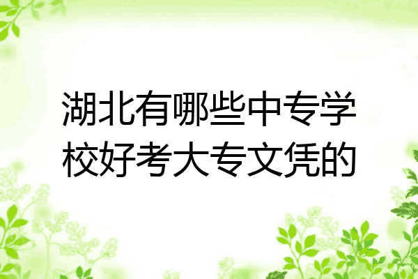 湖北有哪些中专学校好考大专文凭的