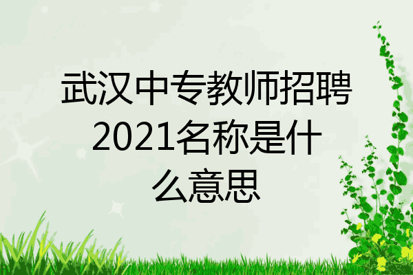 武汉中专教师招聘2021名称是什么意思