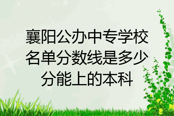 襄阳公办中专学校名单分数线是多少分能上的本科