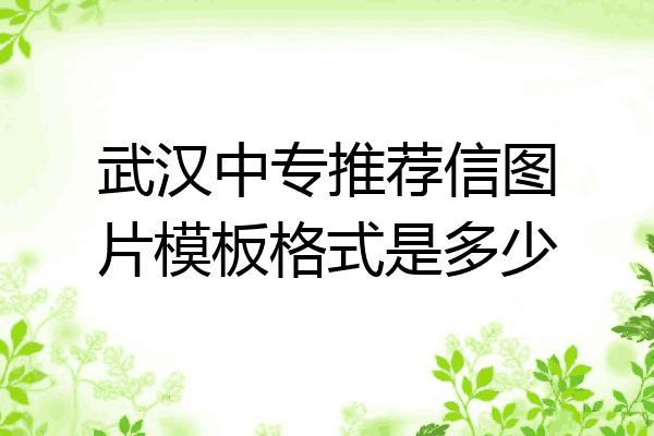 武汉中专推荐信图片模板格式是多少