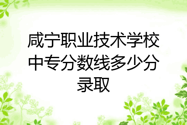咸宁职业技术学校中专分数线多少分录取