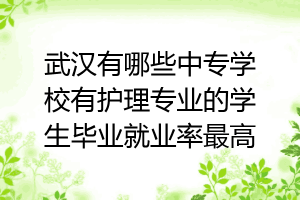武汉有哪些中专学校有护理专业的学生毕业就业率最高