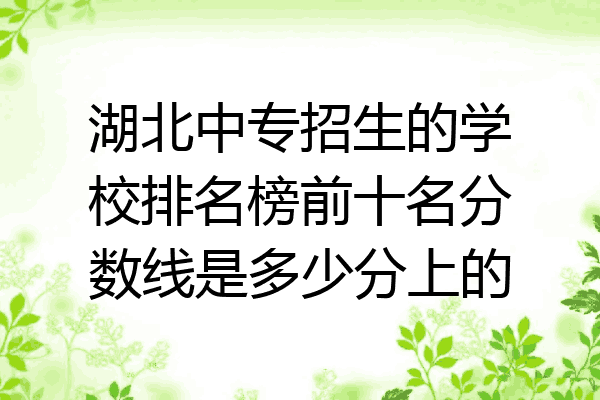 湖北中专招生的学校排名榜前十名分数线是多少分上的