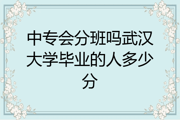 中专会分班吗武汉大学毕业的人多少分