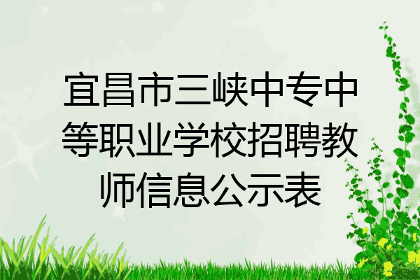 宜昌市三峡中专中等职业学校招聘教师信息公示表