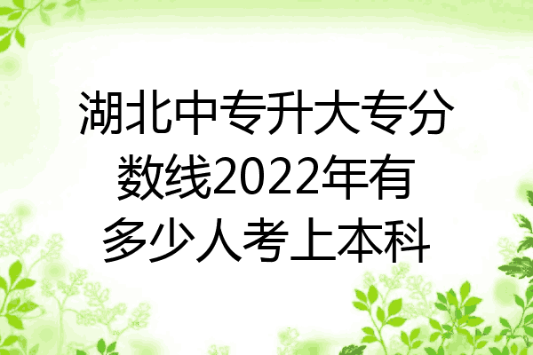 湖北中专升大专分数线2022年有多少人考上本科