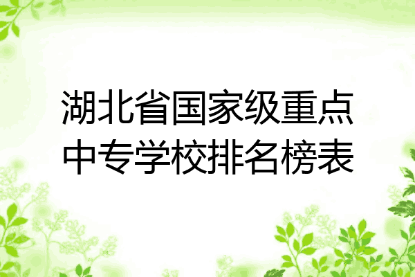 湖北省国家级重点中专学校排名榜表