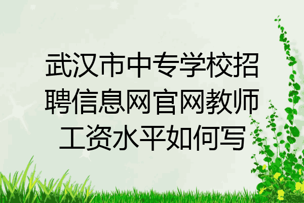 武汉市中专学校招聘信息网官网教师工资水平如何写