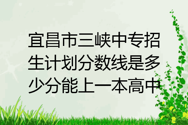 宜昌市三峡中专招生计划分数线是多少分能上一本高中