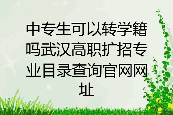 中专生可以转学籍吗武汉高职扩招专业目录查询官网网址