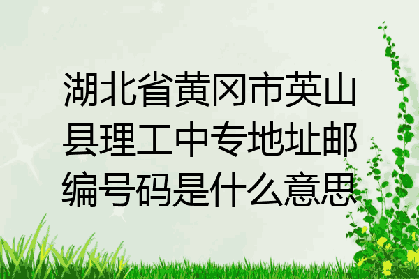 湖北省黄冈市英山县理工中专地址邮编号码是什么意思