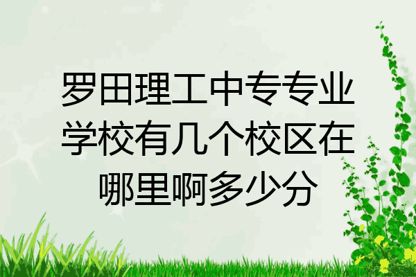 罗田理工中专专业学校有几个校区在哪里啊多少分