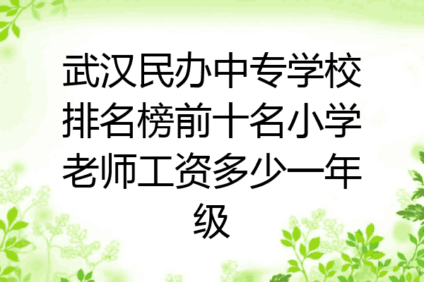 武汉民办中专学校排名榜前十名小学老师工资多少一年级