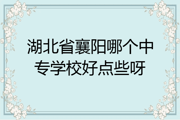 湖北省襄阳哪个中专学校好点些呀