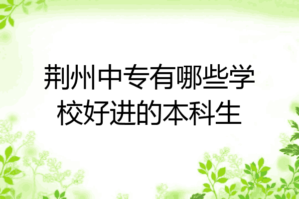 荆州中专有哪些学校好进的本科生