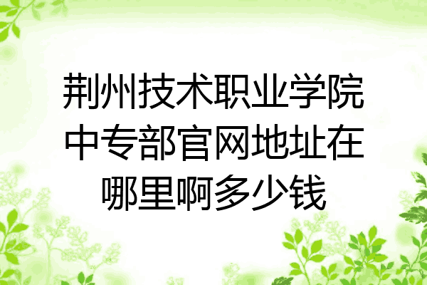 荆州技术职业学院中专部官网地址在哪里啊多少钱