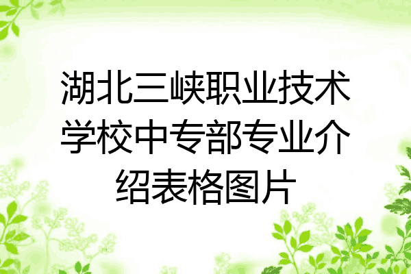 湖北三峡职业技术学校中专部专业介绍表格图片